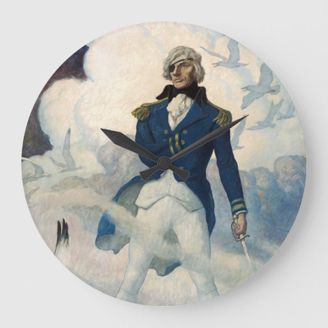 Ghost of Admiral Nelson by Newell Convers Wyeth Large Clock (Front)
