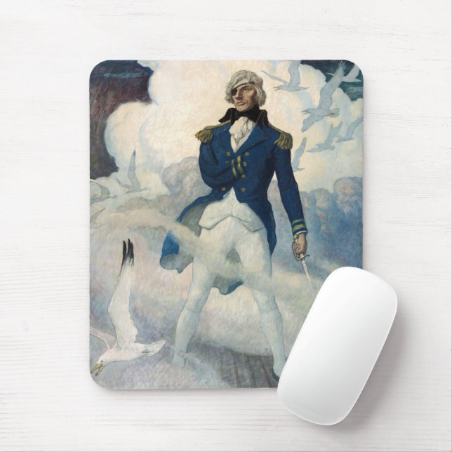 Ghost of Admiral Nelson by Newell Convers Wyeth Mouse Pad (With Mouse)
