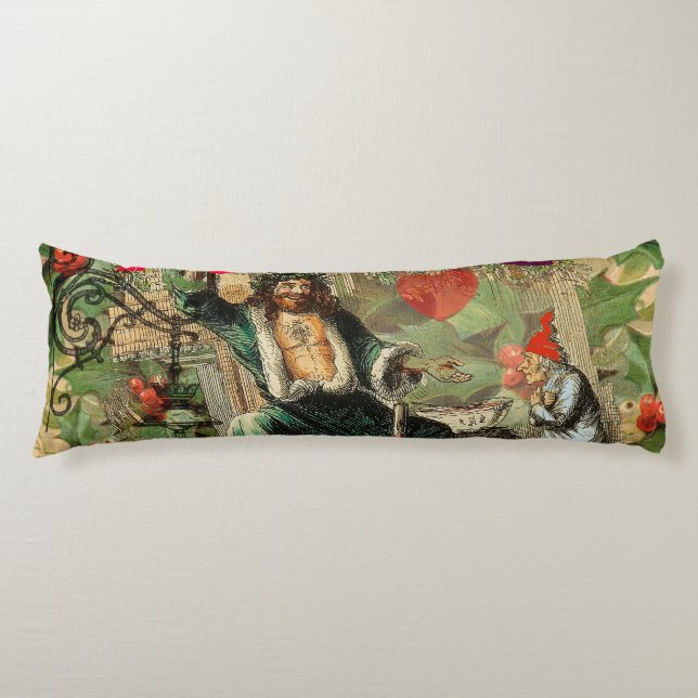 Ghost of Christmas Present Illustration Scrooge Body Cushion (Front)