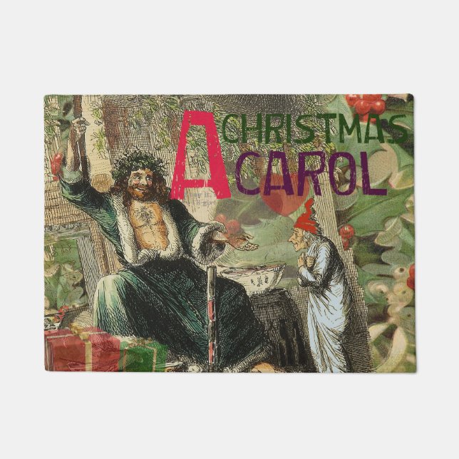 Ghost of Christmas Present Illustration Scrooge Doormat (Front)
