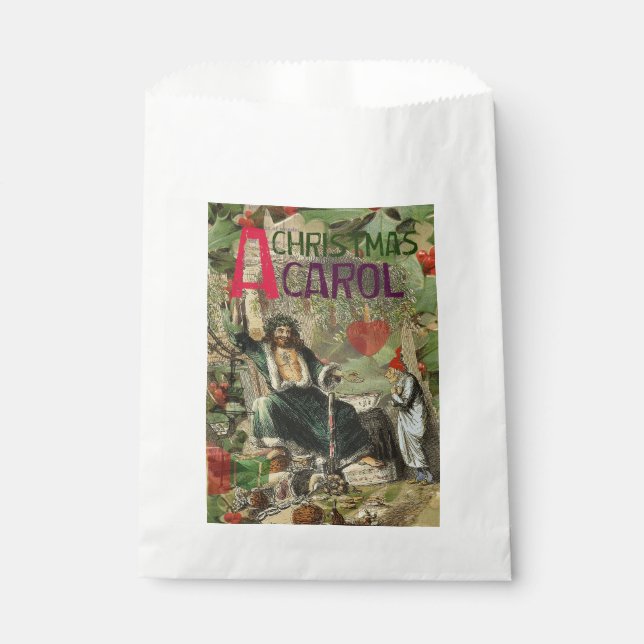 Ghost of Christmas Present Illustration Scrooge Favour Bag (Front)