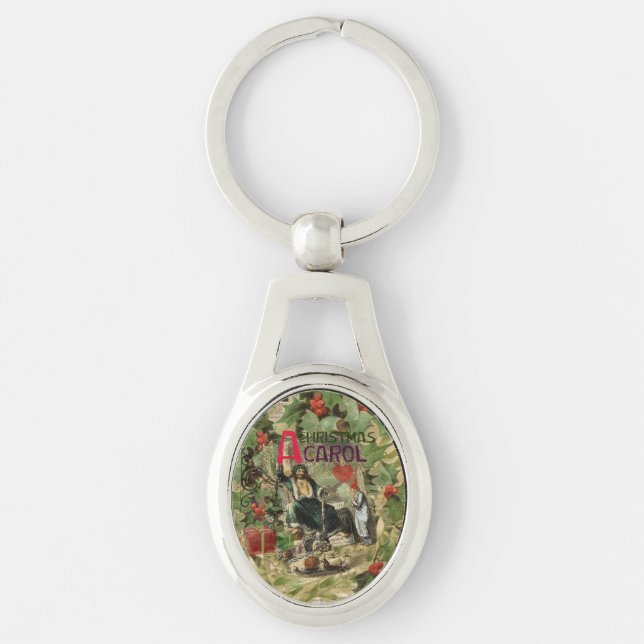 Ghost of Christmas Present Illustration Scrooge Key Ring (Front)