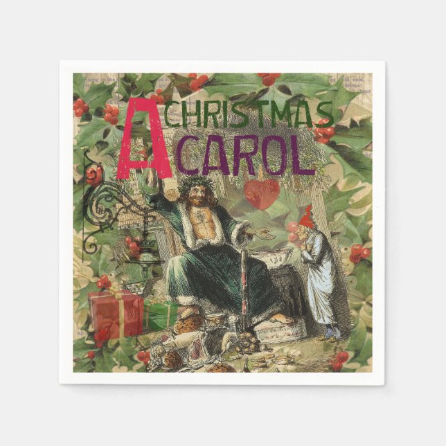 Ghost of Christmas Present Illustration Scrooge Napkin (Front)