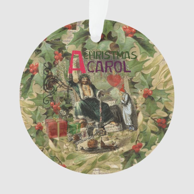 Ghost of Christmas Present Illustration Scrooge Ornament (Front)