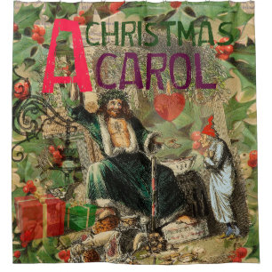 Ghost of Christmas Present Illustration Scrooge Shower Curtain