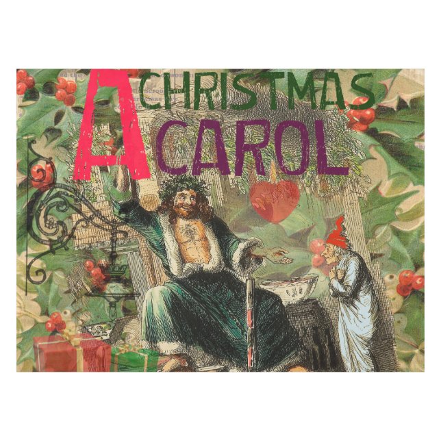 Ghost of Christmas Present Illustration Scrooge Tablecloth (Front (Horizontal))