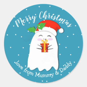 ghost of Christmas present merry gift Classic Round Sticker