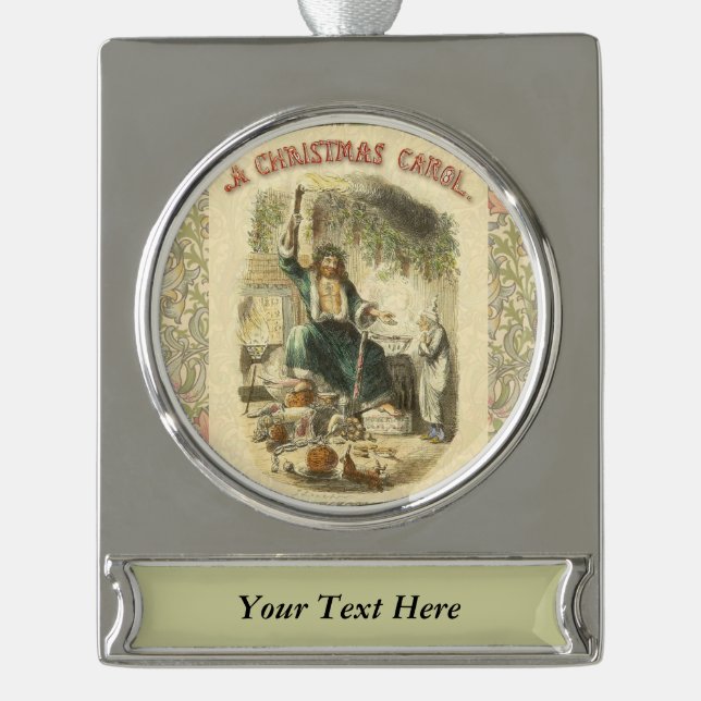 Ghost of Christmas Present Scrooge  Silver Plated Banner Ornament (Front)