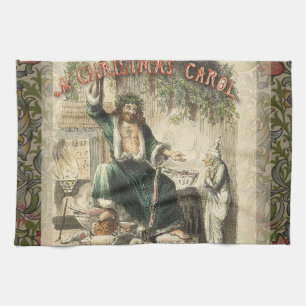 Ghost of Christmas Present Scrooge  Tea Towel