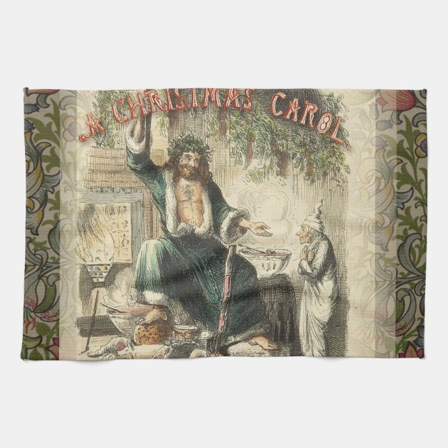 Ghost of Christmas Present Scrooge  Tea Towel (Horizontal)