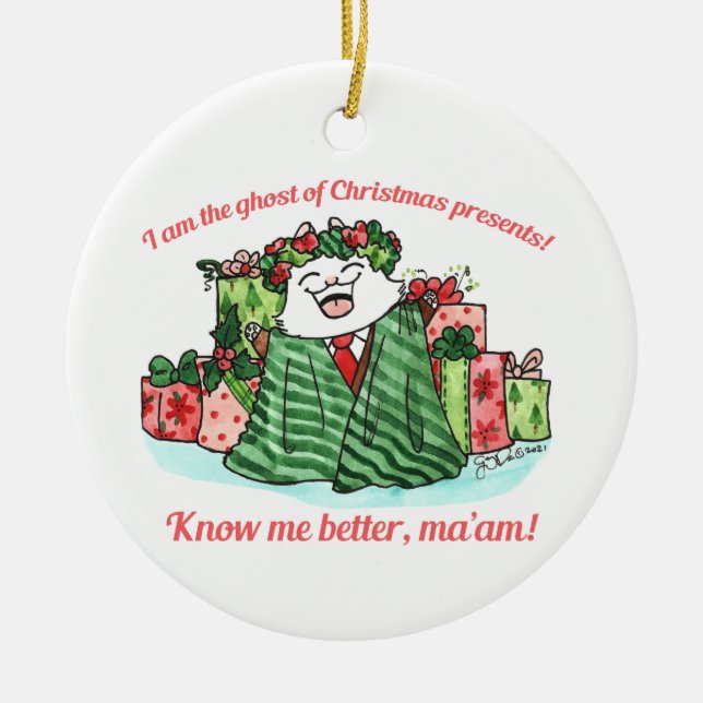 Ghost of Christmas presents Ceramic Ornament (Front)