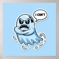 Ghost of Disapproval - Sassy "I Can't" Cartoon Art