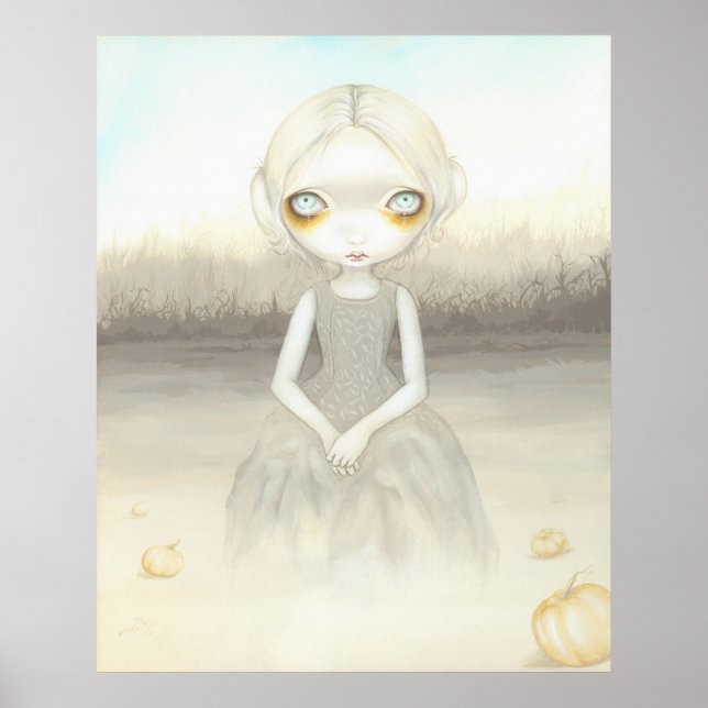 Ghost of the Pumpkin Patch ART PRINT halloween (Front)