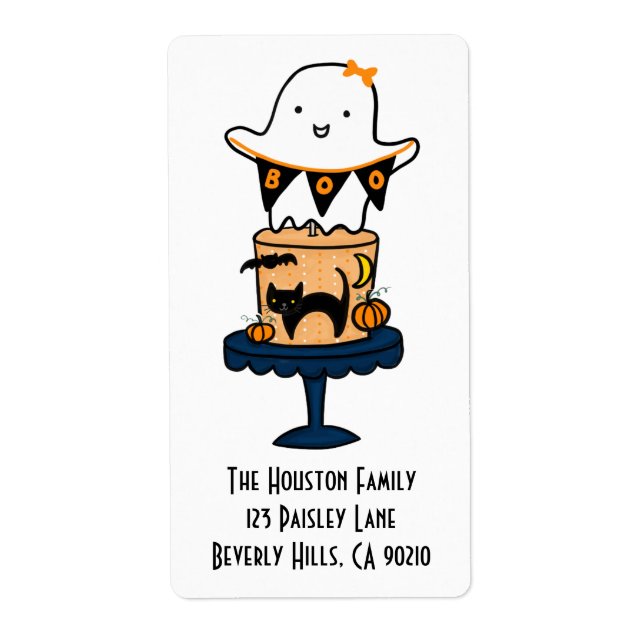 Ghost on Halloween Cake (Front)