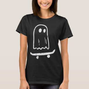 Ghost On Skateboard Fun Retro Halloween Costume Bo T-Shirt