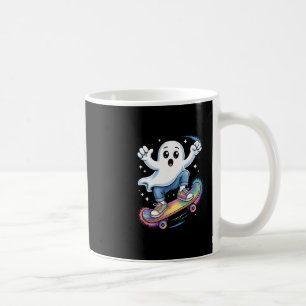 Ghost On Skateboard Funny Halloween Costume Skateb Coffee Mug