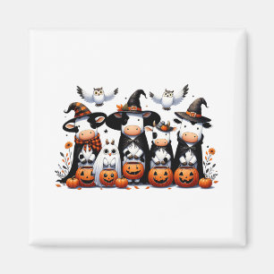 Ghost Owls Cows Halloween Animals Cow Lover Spooky Magnet