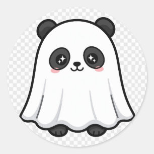 Ghost Panda Halloween Classic Round Sticker