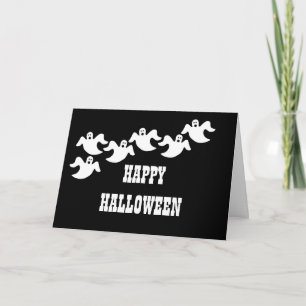 Ghost Party Halloween Card, Black Card