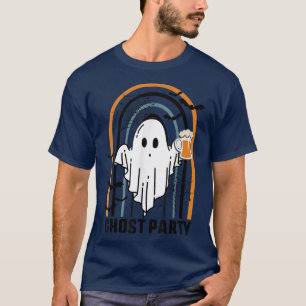 Ghost Party, Halloween Drinking Ghost, Retro Vinta T-Shirt