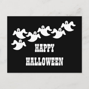 Ghost Party Halloween Postcard, Black Holiday Postcard