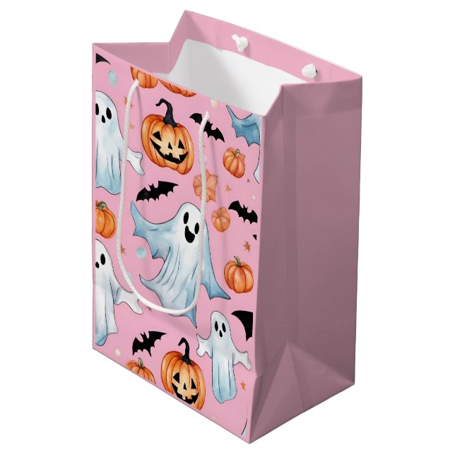 Ghost Party In Pink Medium Gift Bag (Front Angled)
