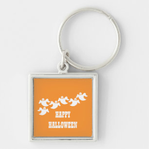 Ghost Party Premium Keychain, Orange Key Ring