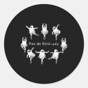 Ghost Pas De Boo-rée Llet Dancer Spooky Halloween Classic Round Sticker