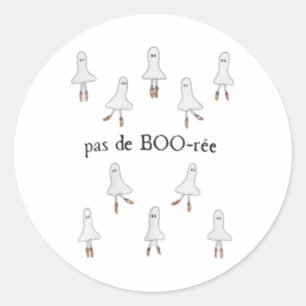 Ghost Pas De Boo-rée Llet Dancer Spooky Halloween Classic Round Sticker