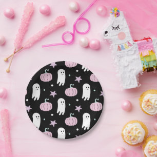 Ghost Pastel Halloween Birthday Paper Plate