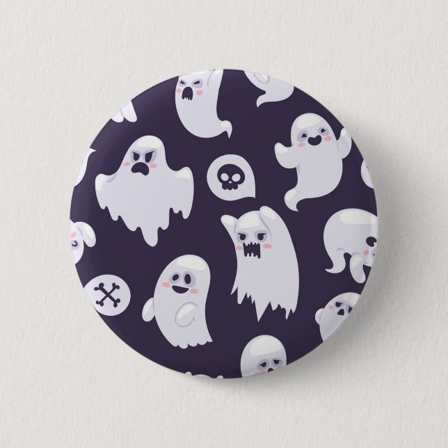 Ghost pattern 6 cm round badge (Front)