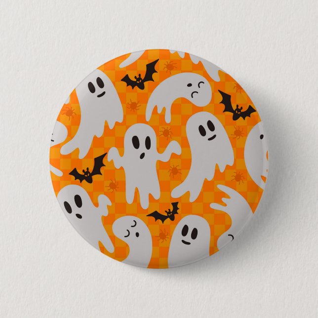 Ghost pattern 6 cm round badge (Front)