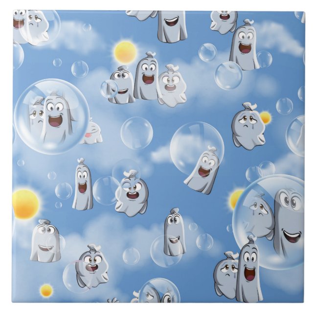 Ghost Pattern Ceramic Tile (Front)