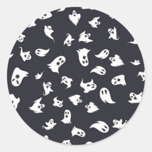 Ghost pattern classic round sticker