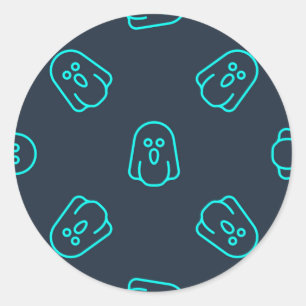 Ghost pattern classic round sticker