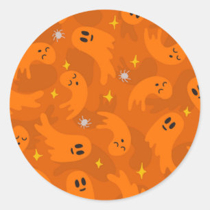 Ghost pattern classic round sticker