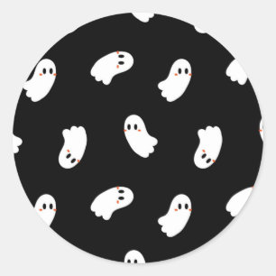 Ghost pattern classic round sticker