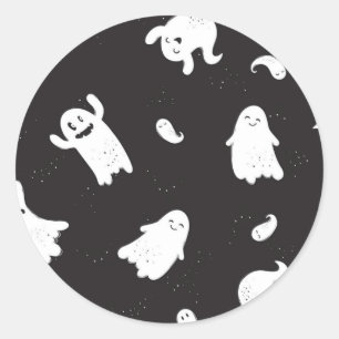 Ghost pattern classic round sticker