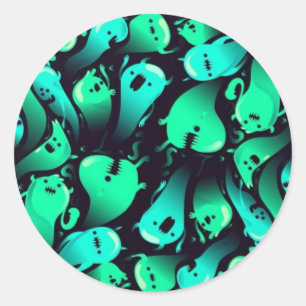 Ghost pattern classic round sticker