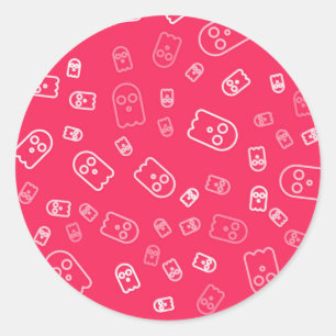 Ghost pattern classic round sticker