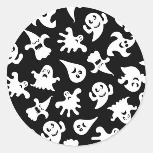 Ghost pattern classic round sticker