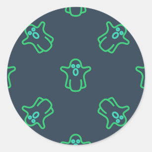 Ghost pattern classic round sticker