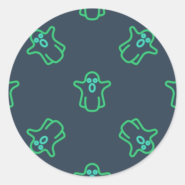 Ghost pattern classic round sticker (Front)