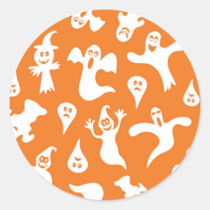 Ghost pattern classic round sticker