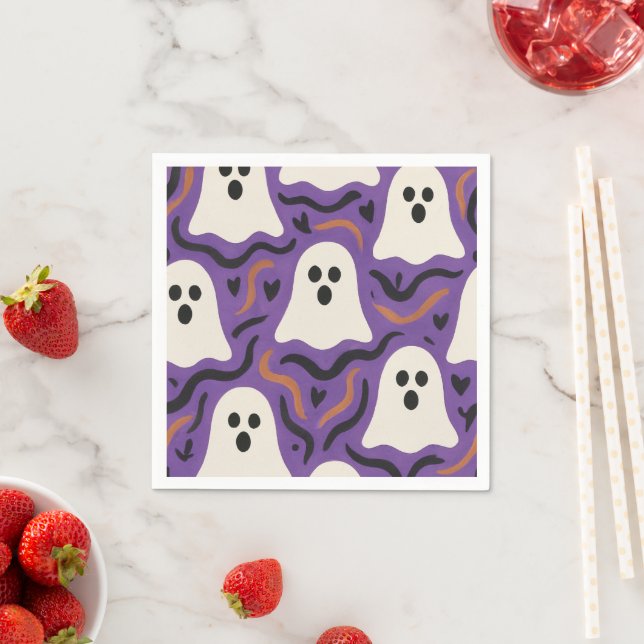 Ghost Pattern Halloween  Napkin (Insitu)
