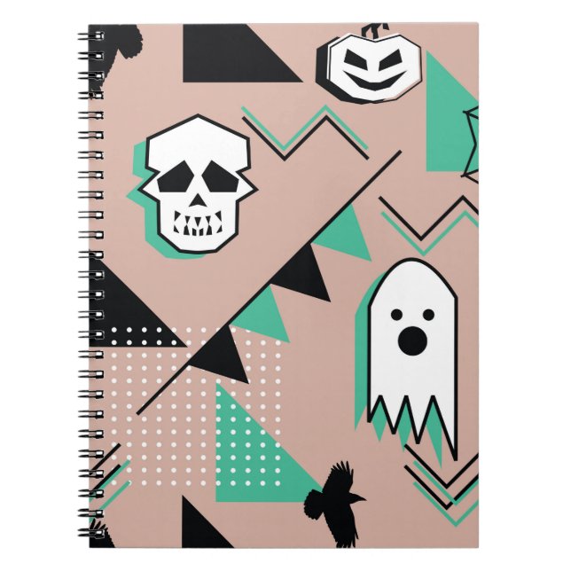 Ghost pattern,halloween theme seamless pattern wit notebook (Front)