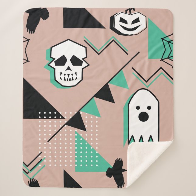 Ghost pattern,halloween theme seamless pattern wit sherpa blanket (Front)