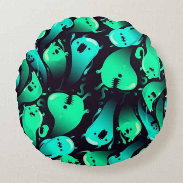 Ghost pattern round cushion (Front)