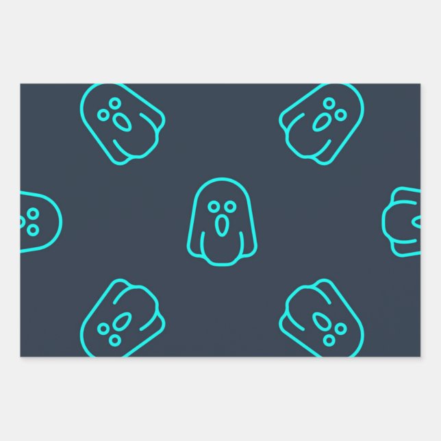 Ghost pattern wrapping paper sheet (Front)