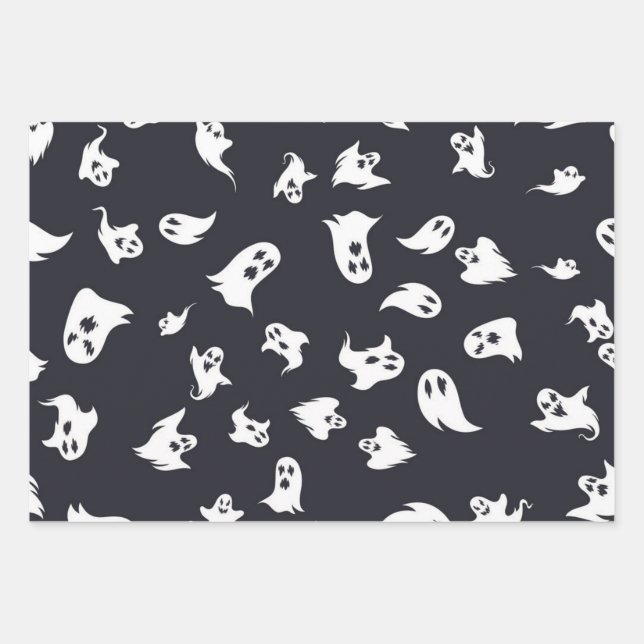 Ghost pattern wrapping paper sheet (Front)